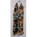 châle foulard pashmina imprimé floral en laine